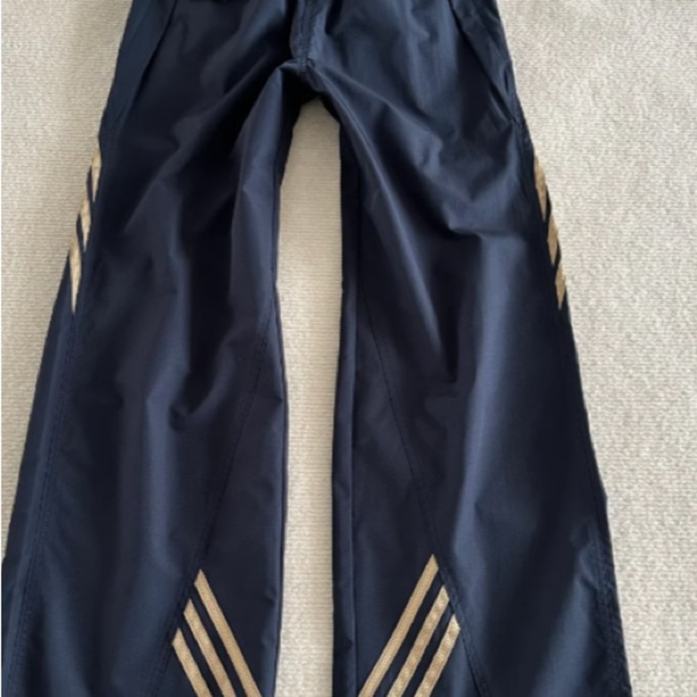 Blue and Gold Sweatpants with Diagonal Stripes